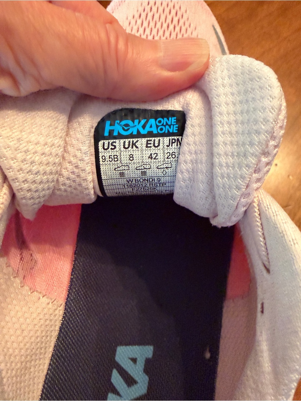Hoka Bondi 9 EUC Women's Light Pink Running Sneakers - Picture 6 of 6
